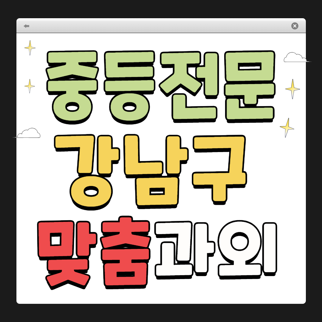 강남구 중학생 1:1 맞춤 과외