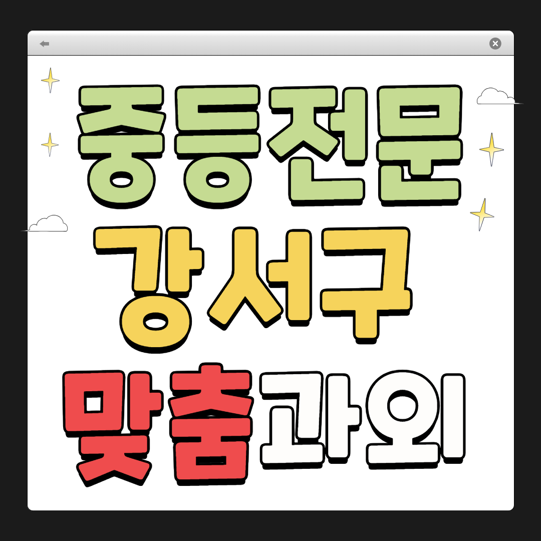 강서구 중학생 1:1 맞춤 과외