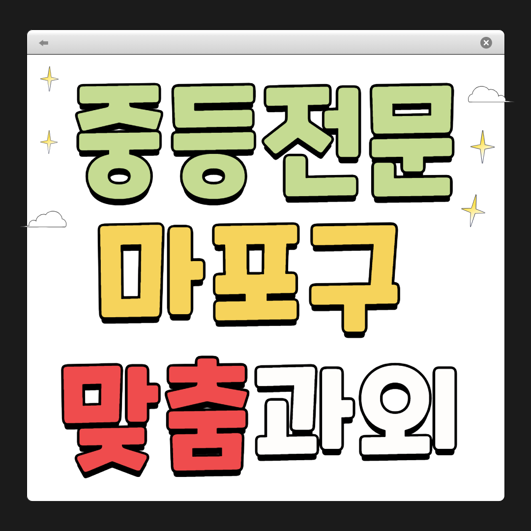 마포구 중학생 1:1 맞춤 과외