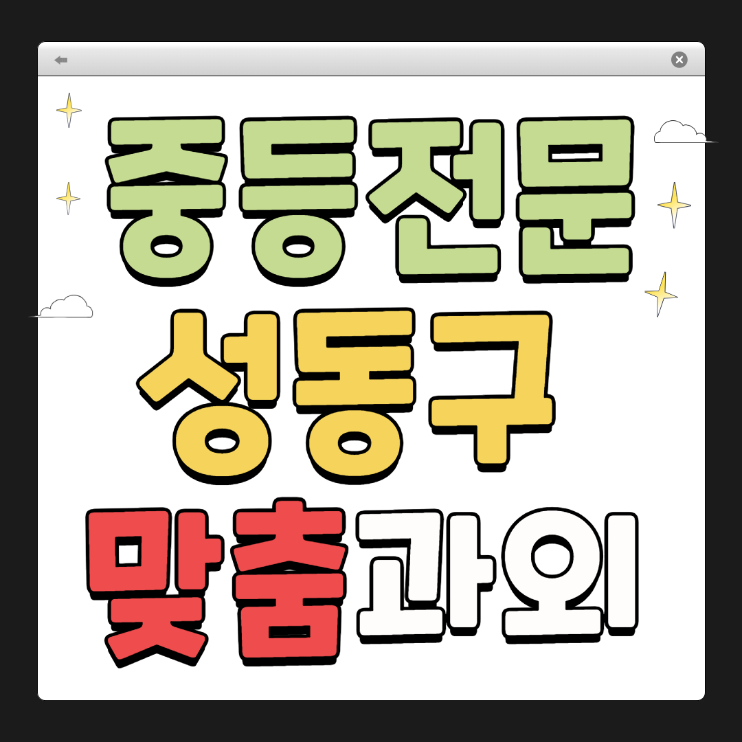 성동구 중학생 1:1 맞춤 과외