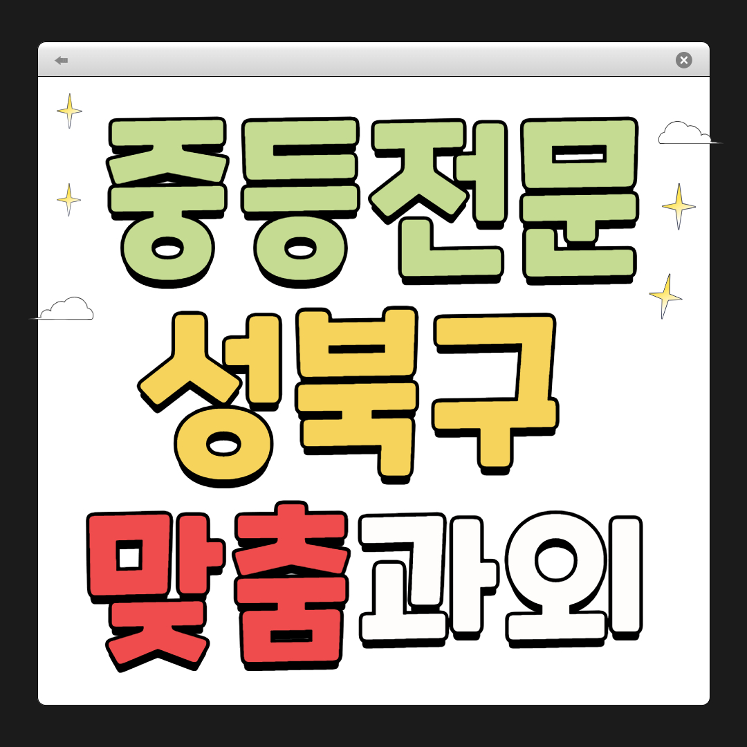 성북구 중학생 1:1 맞춤 과외