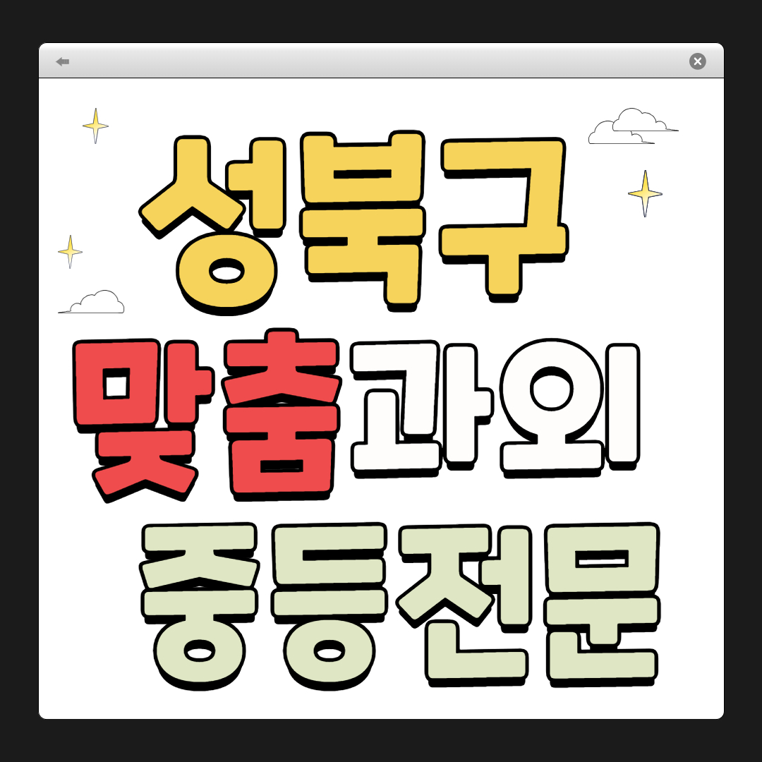 성북구 1:1 맞춤 과외