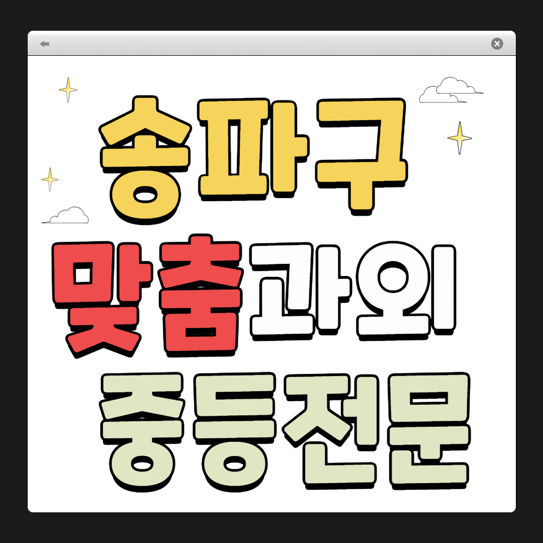 송파구 1:1 맞춤 과외