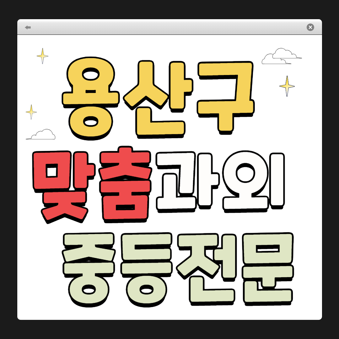 용산구 1:1 맞춤 과외