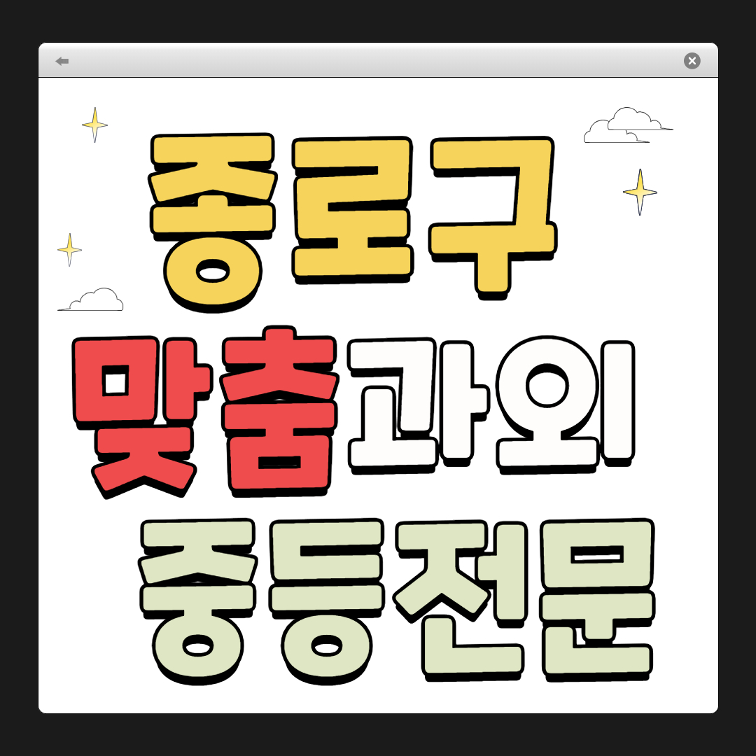 종로구 1:1 맞춤 과외