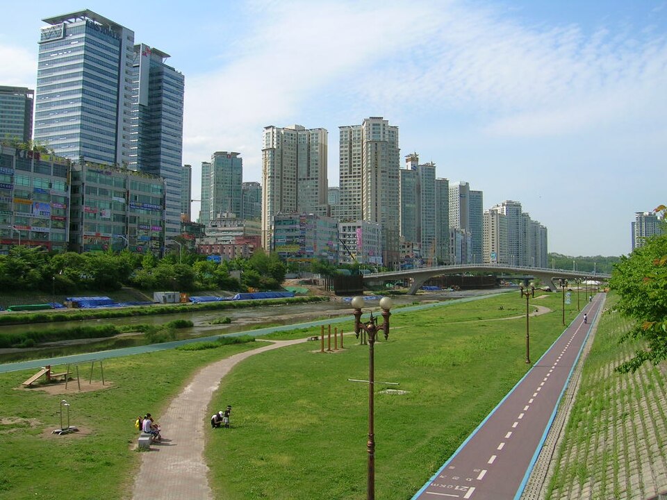 성남 분당 정자동 탄천변 전경 — 경기 성남 검정고시 과외